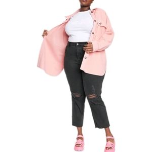 Wild Fable Super High Rise Distressed Black Ankle Jeans Button Fly